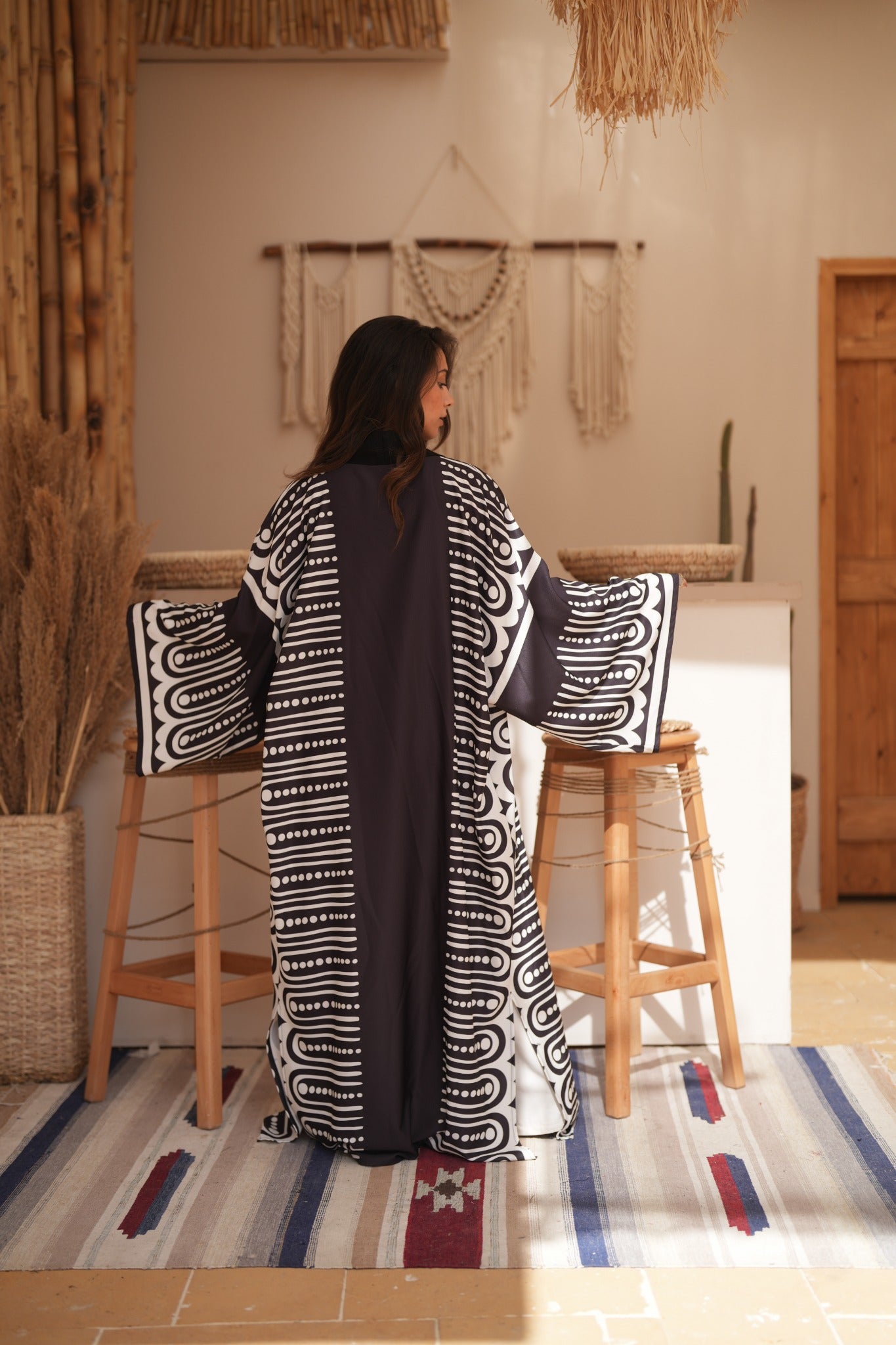Monochrome Rhythm Kaftan