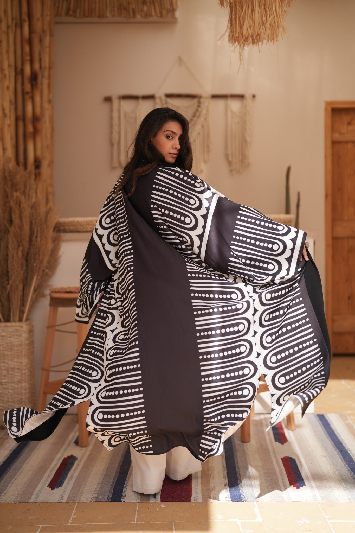 Monochrome Rhythm Kaftan