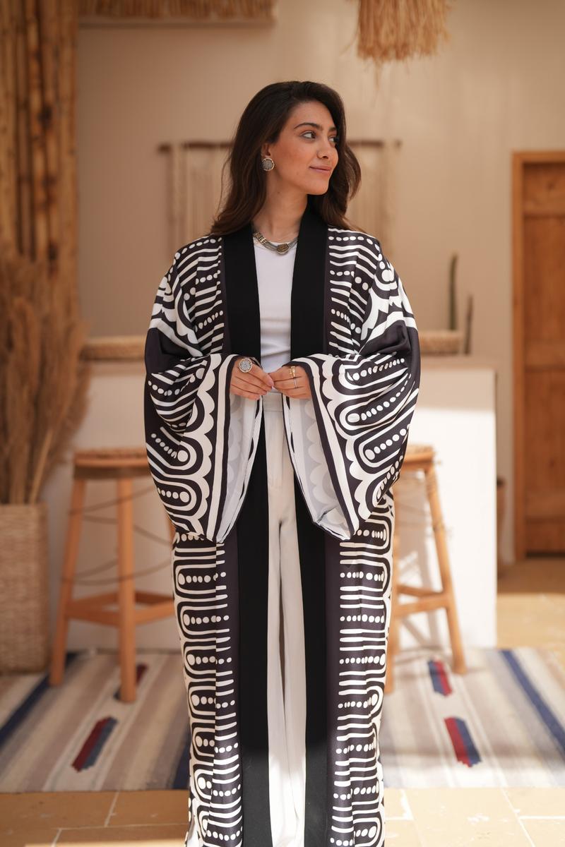 Monochrome Rhythm Kaftan
