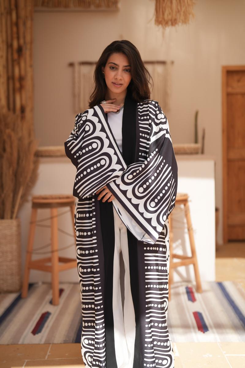 Monochrome Rhythm Kaftan