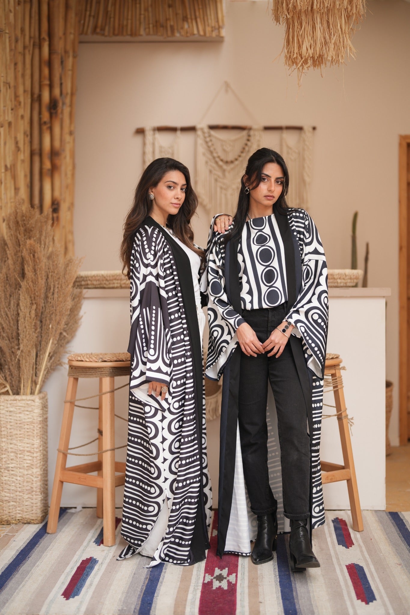 Monochrome Rhythm Kaftan