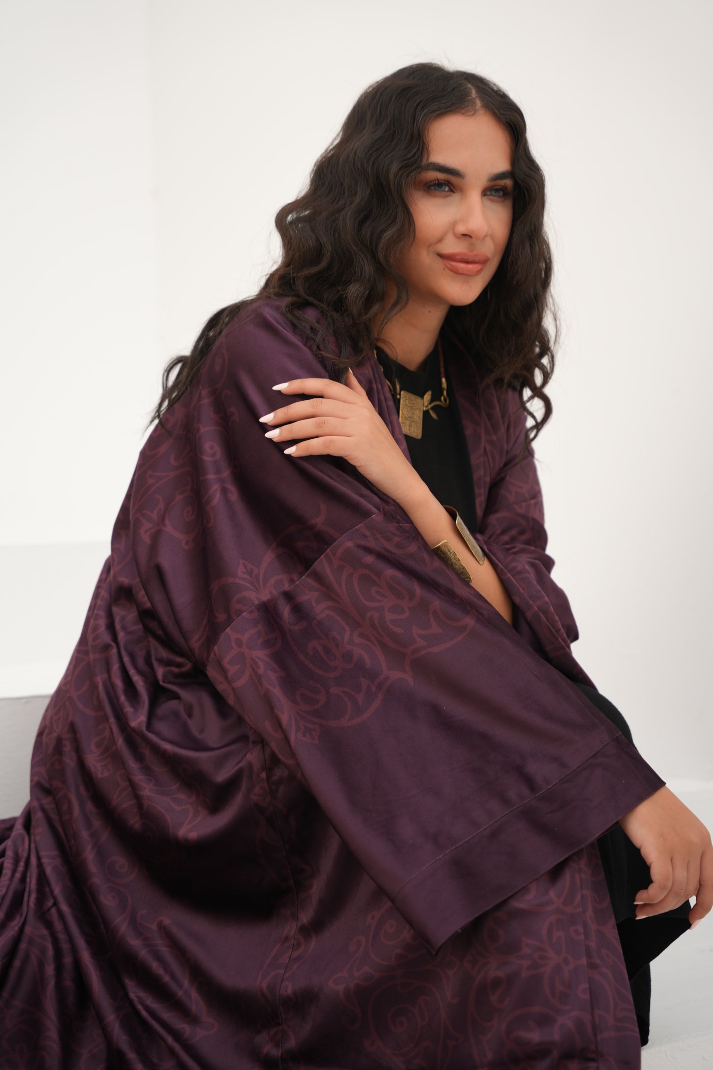 Burgundy Velvet kaftan
