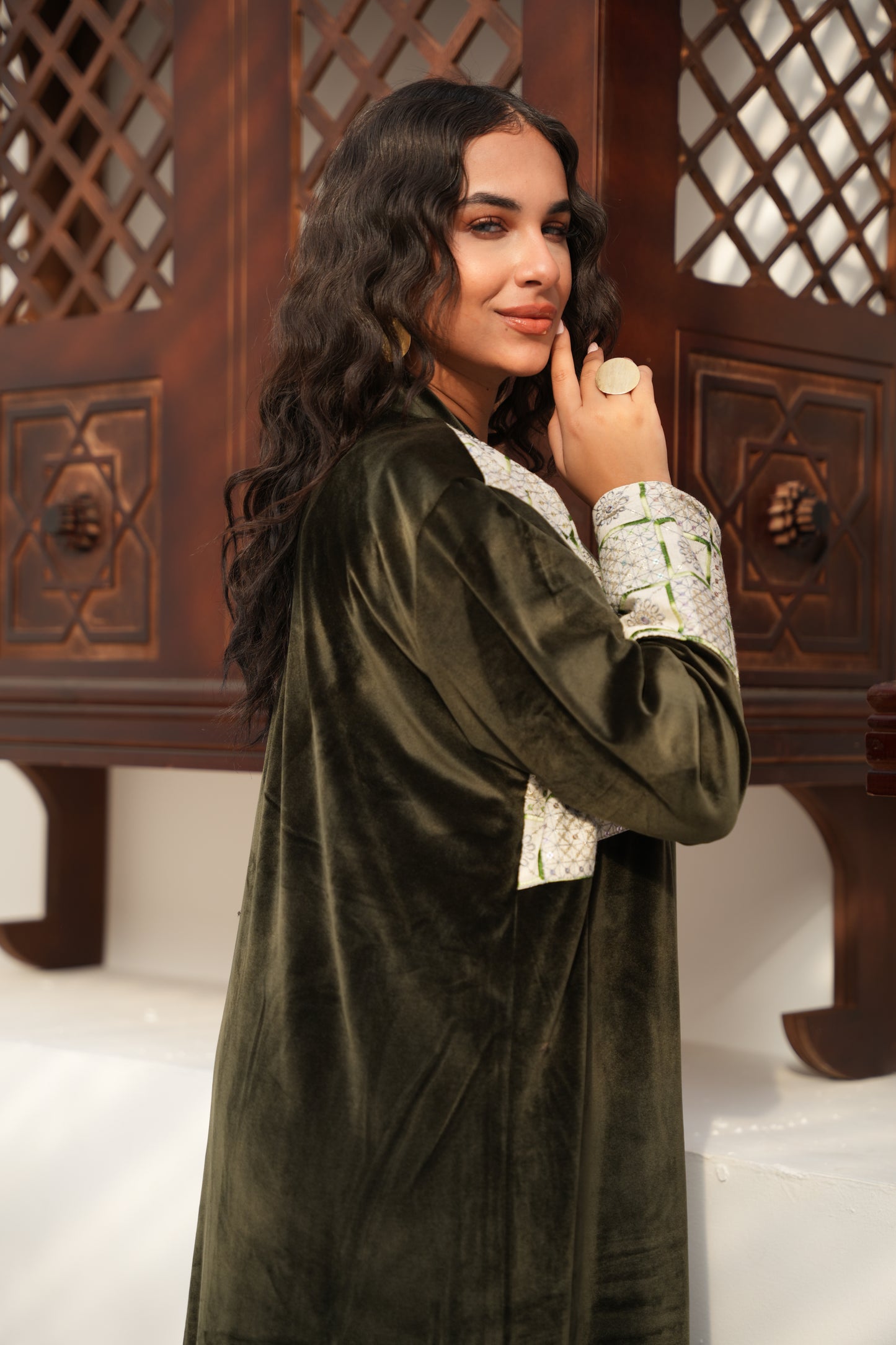 Embroidered Royal Velvet Kaftan