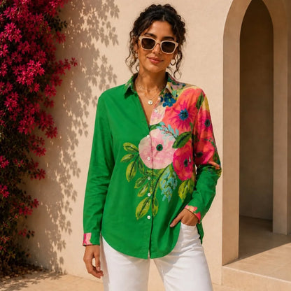 Green Floral Shirt