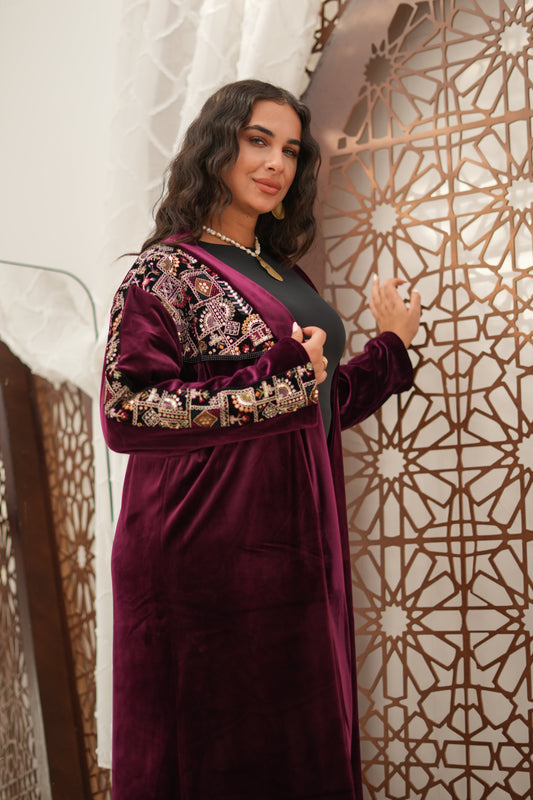 Embroidered Royal Velvet Kaftan