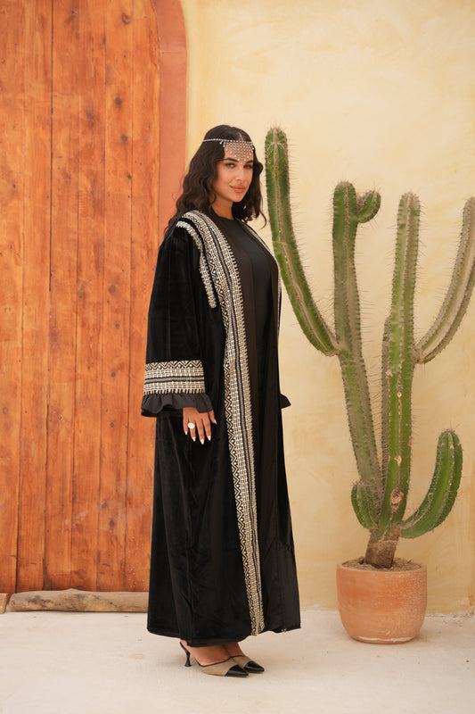 Embroidered Royal Velvet Kaftan