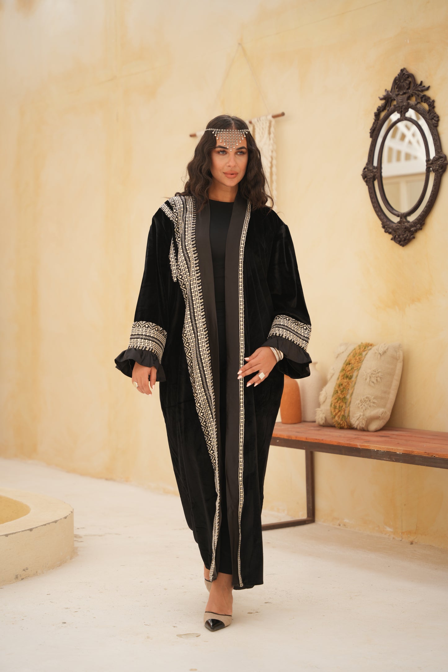 Embroidered Royal Velvet Kaftan