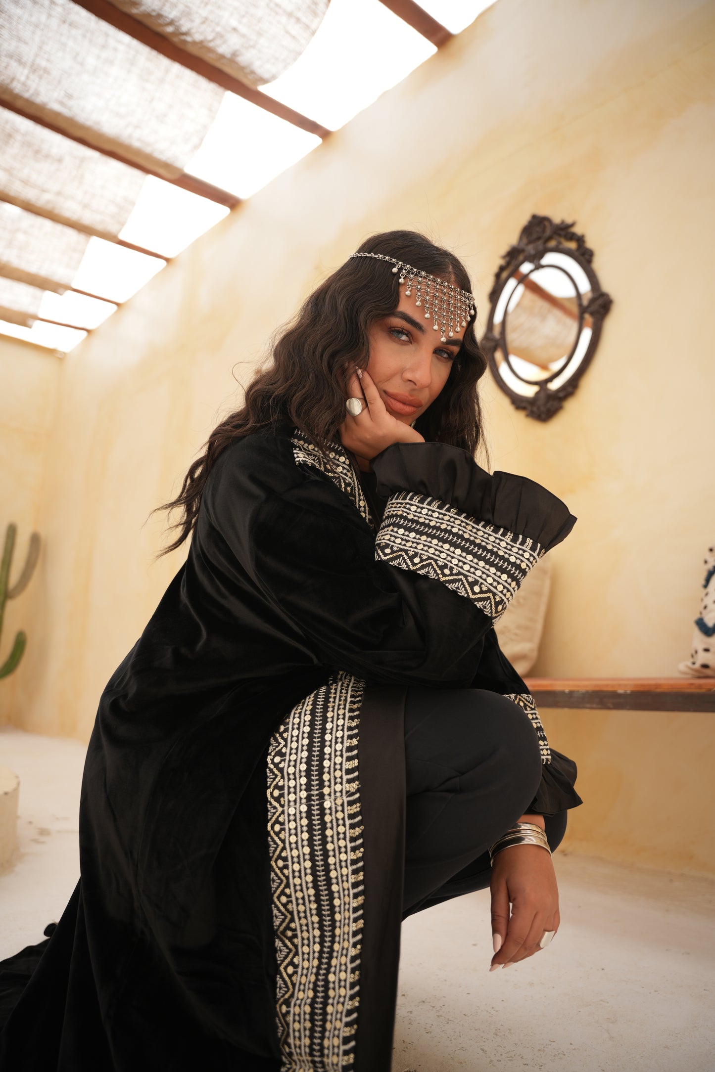 Embroidered Royal Velvet Kaftan