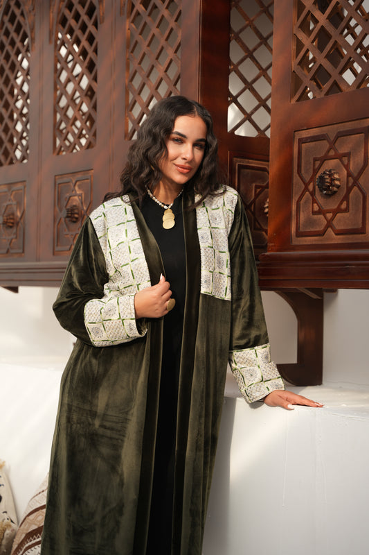 Embroidered Royal Velvet Kaftan